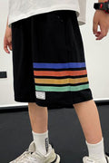 Kids Boys New Fashionable Waistband Half-Assed Elastic Belt Four Bar Striped Pattern Summer Casual Thin Section Trendy Sports Sh