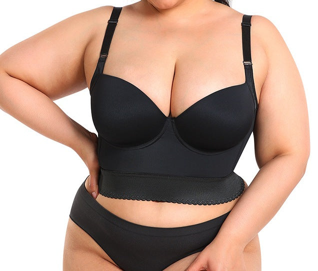 Max‑Control Vest Sports Bra with Full‑Back Shaping Panel – High‑Support Plus Size