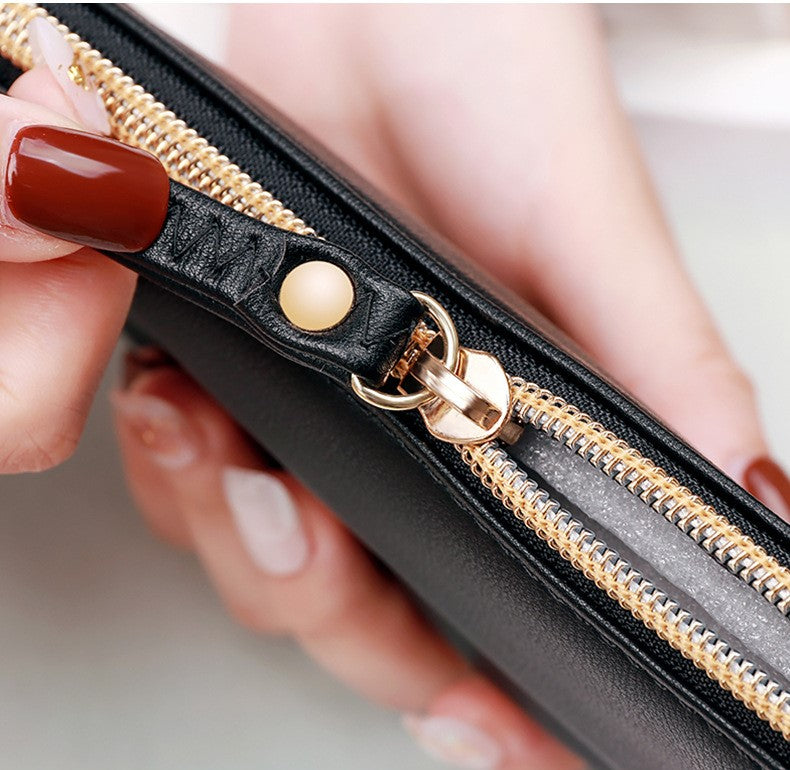 New PU Leather Cut-Out Zipper Women’s Mobile Phone Bag Coin Purse Wallet