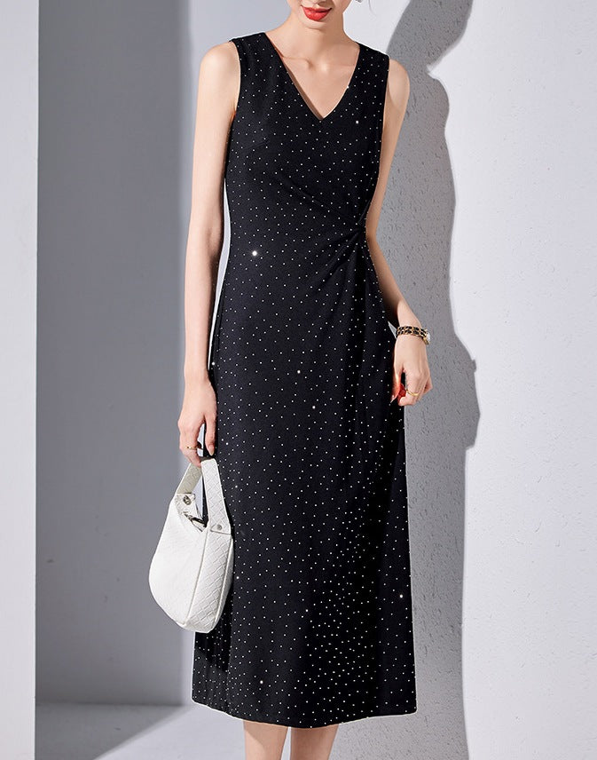 High-End Spaghetti Strap Autumn A-Line Dress for Petite Women