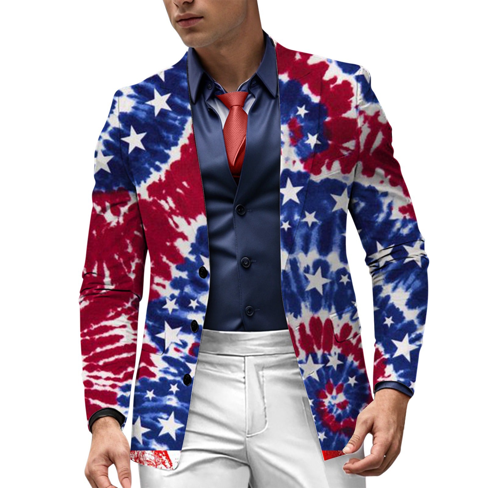 Men’s 3D Printed US Flag Casual Suit Set