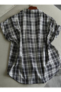 Women's Collar Design Silk Short-Sleeved Top Shirt Summer Style