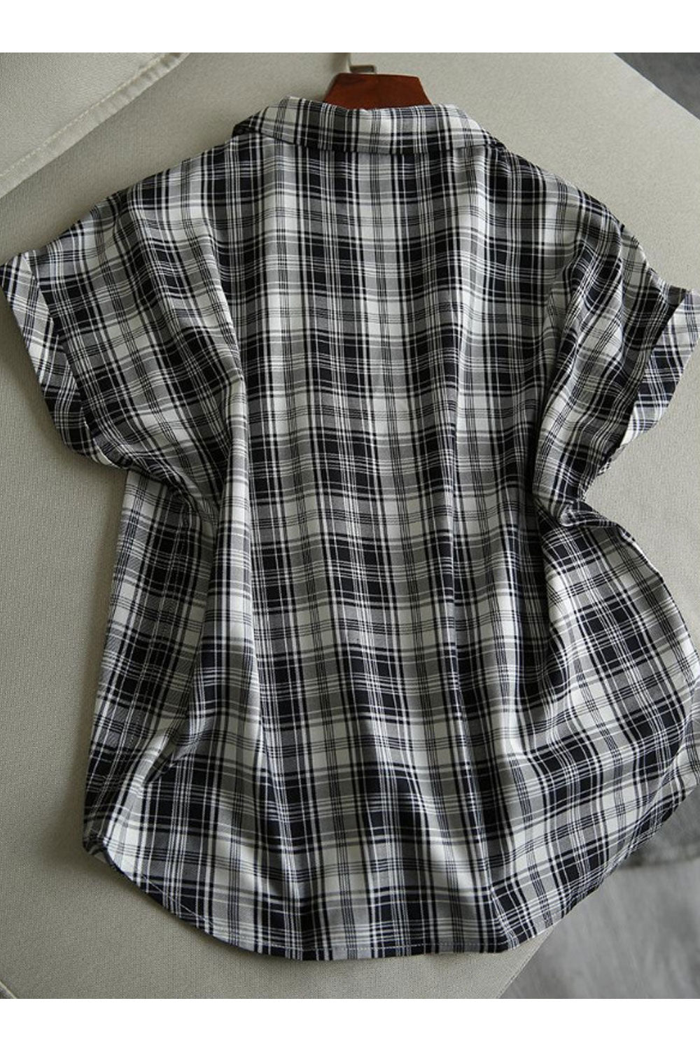 Women's Collar Design Silk Short-Sleeved Top Shirt Summer Style