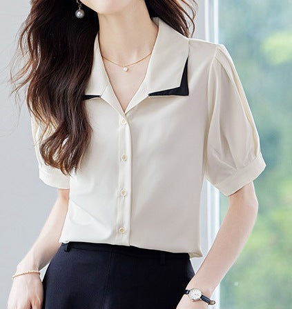 Women's Elegant Short Sleeve Summer Casual Shirt