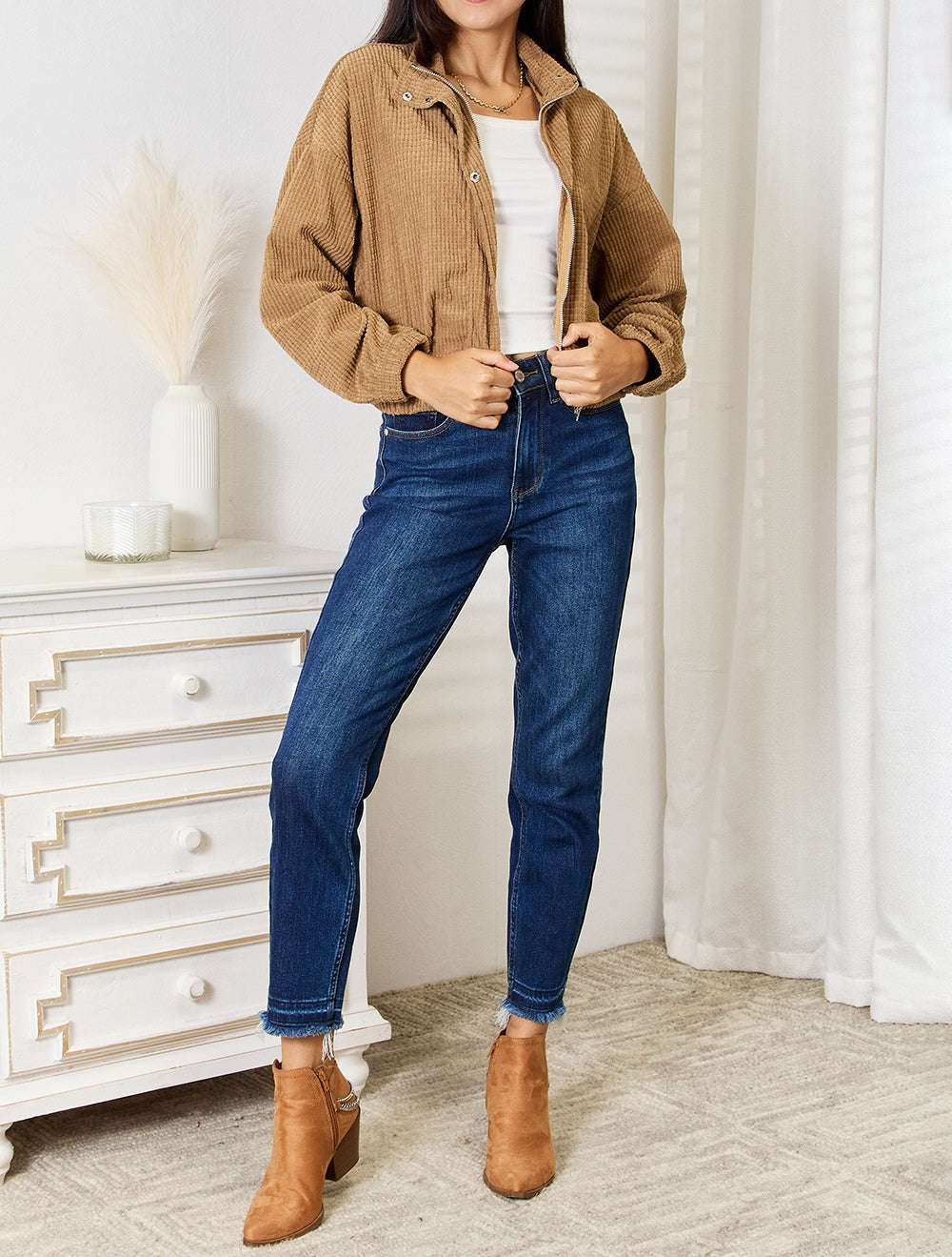 Women's Double Take Long Sleeve Dropped Shoulder Jacket