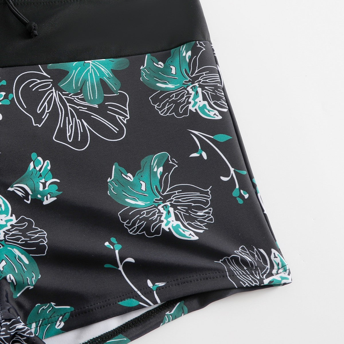 New Women's Split High-Waist Printed Bikini with Boxer Bottoms