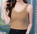 Women's Lace Knitted V-Neck Sleeveless Vest - Lightweight Sling Style Outerwear Top