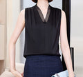 Women's Summer V-Neck Sleeveless Solid Color Top