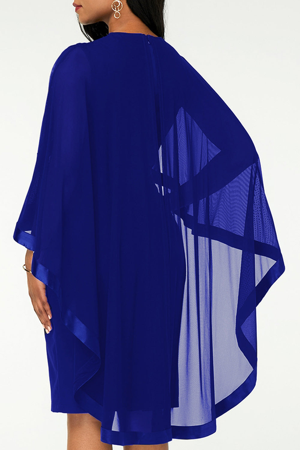 Women Thin Mesh Solid Colored Knee Length Wonderful Party Dress