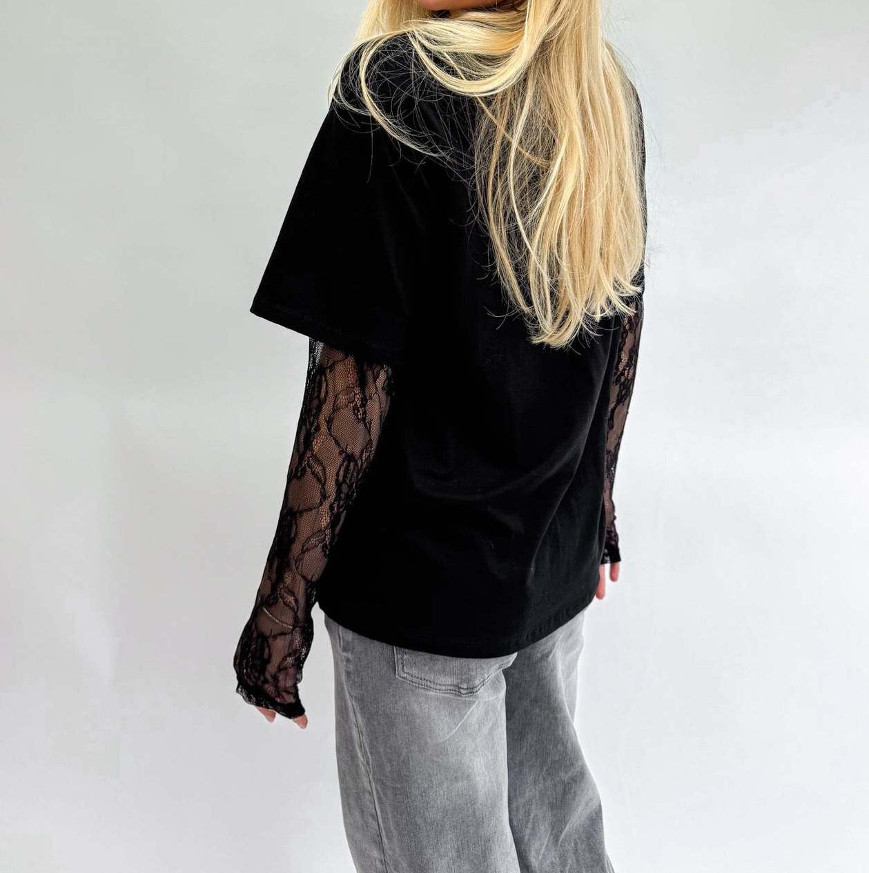 Summer Lace Stitching Cool Crew-Neck Niche Design T-Shirt Top