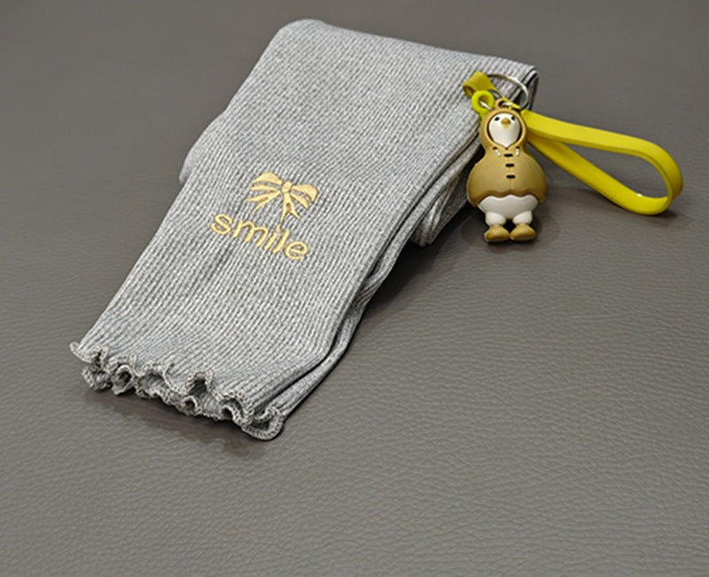 Girls’ Summer Leggings – Embroidered Letters Soft Stretch Comfortable Everyday Wear - RAC26JP5435BATB