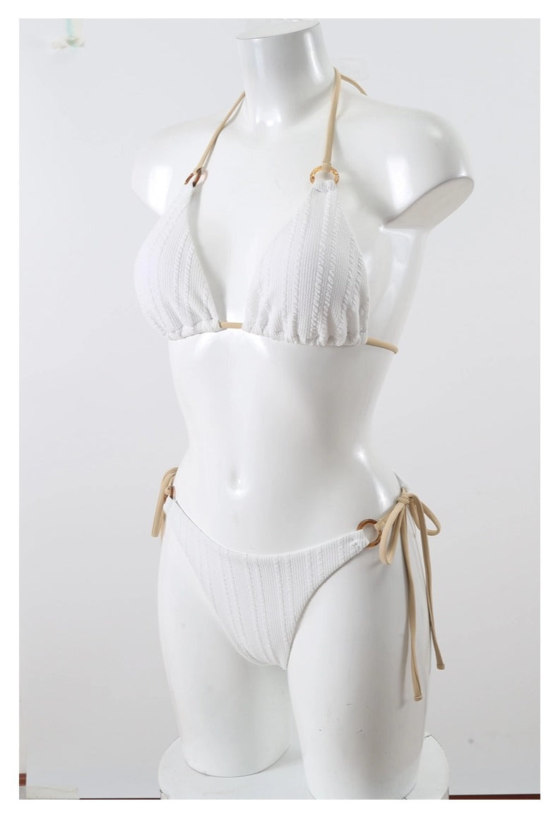 New Solid Color Strap Split Bikini Swimsuit for Women