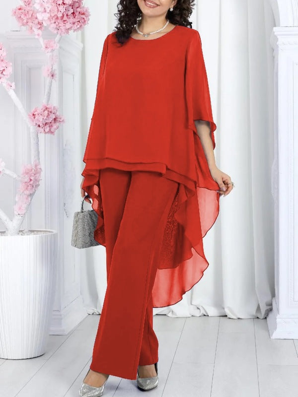 Women's Chiffon Top and Pants Two-Piece Matching Set