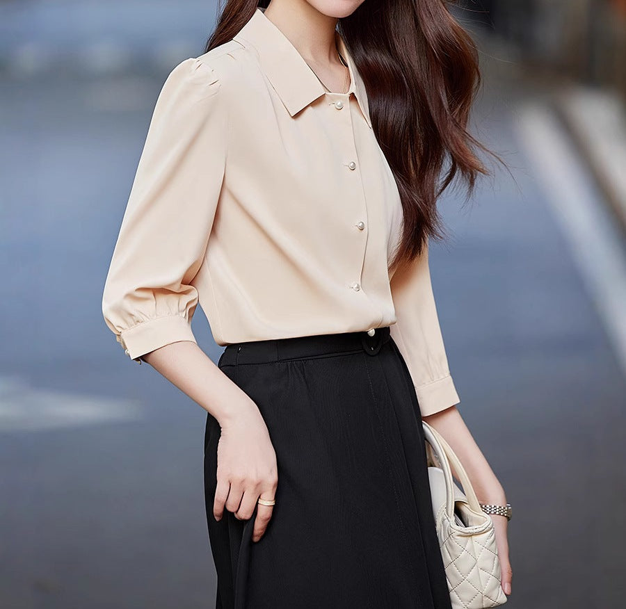 Elegant Women's Chiffon Blouse - Lightweight Summer Top with Soft Flowing Design
