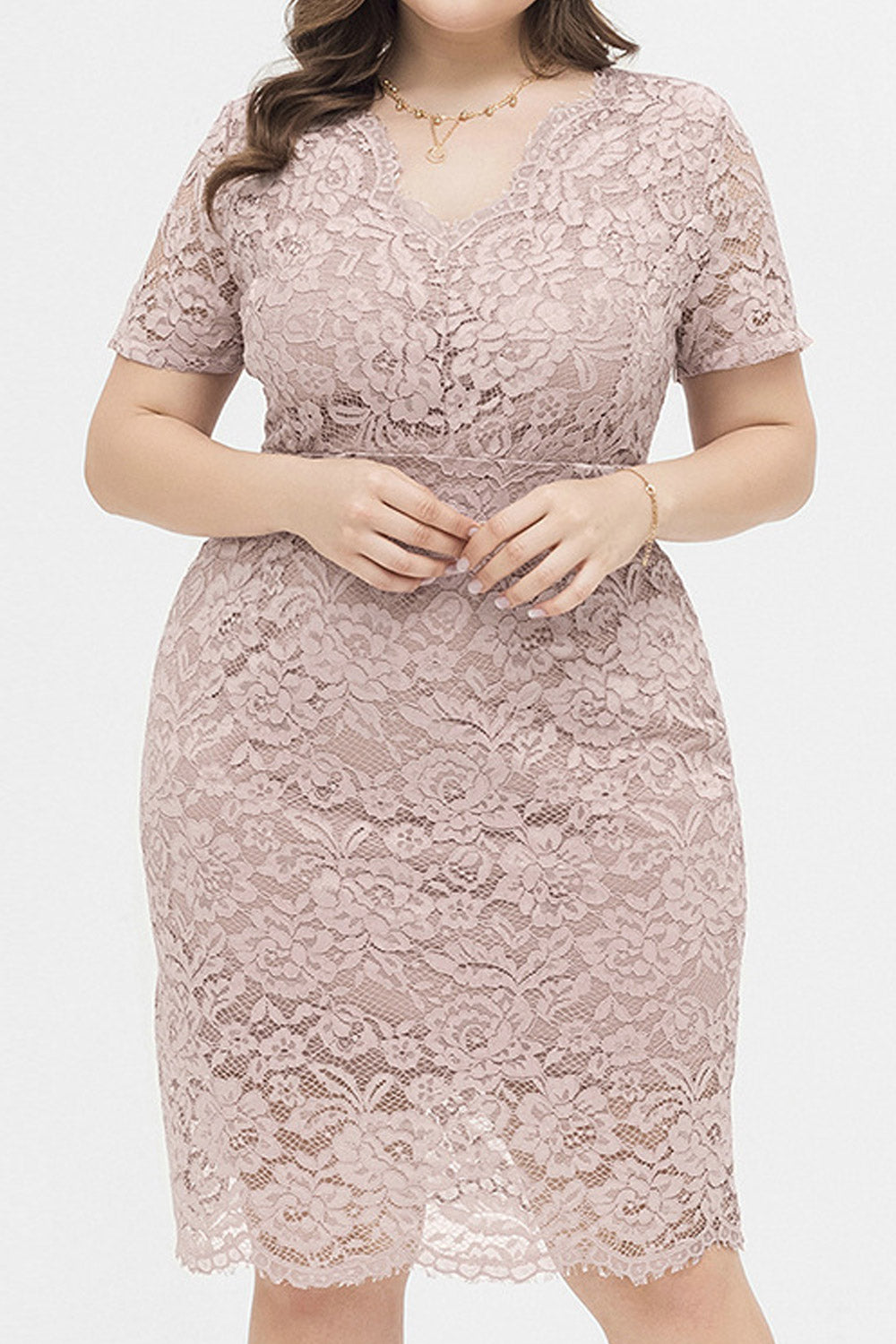Women Plus Summer Lace Design Pattern Elegant Slim Evening Dress