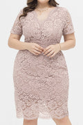 Women Plus Summer Lace Design Pattern Elegant Slim Evening Dress