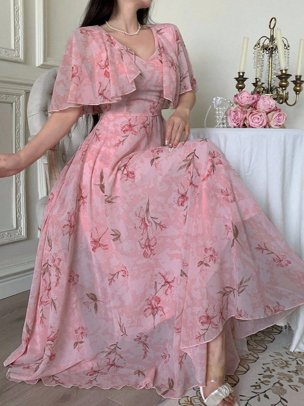 Women's Elegant Printed Maxi Dress – Long Flowing Dress with Soft Fabric, Comfortable Fit, Everyday and Special Occasion Wear