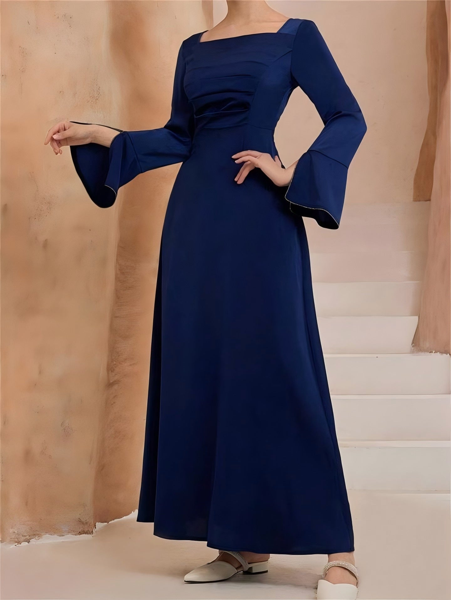 Women's Elegant Long Dress - Timeless Solid Color Maxi Dress with Comfortable Fit for Casual, Office, Party, and Special Occasio