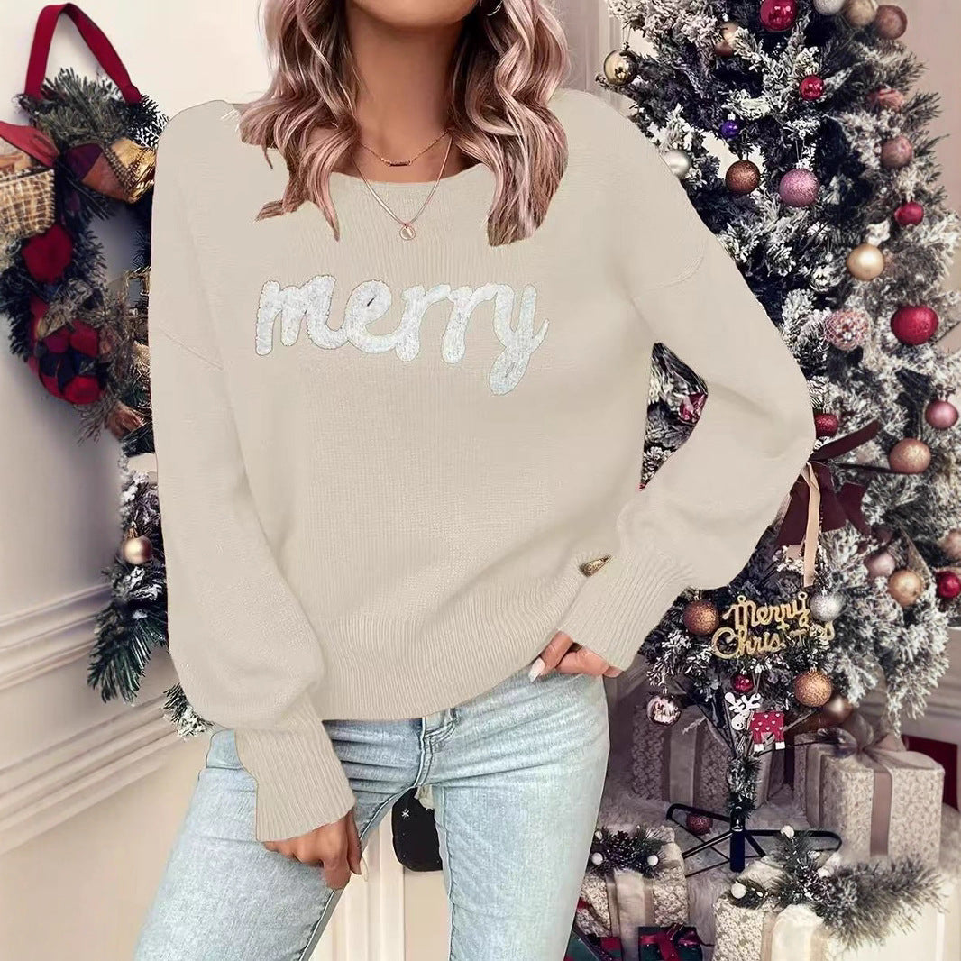 Women's Round Neck Long-Sleeved Pullover