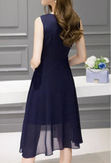 Women Sleeveless Chiffon Cocktail Dress