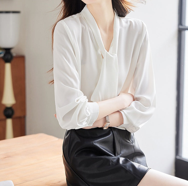 Women's Western Style Workplace Top - Long Sleeve Spring & Autumn Office Shirt