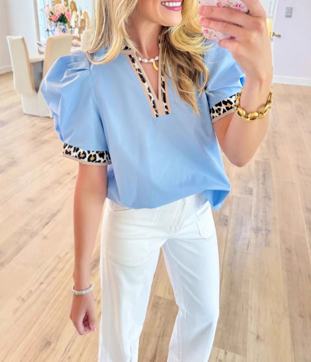 Summer Women's Loose Color Block V-Neck Short Sleeve Casual T-Shirt Top