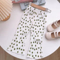 Girls’ Summer Wave Dot Floral Ice Silk Flared Pants - RAC26JP5429BATB