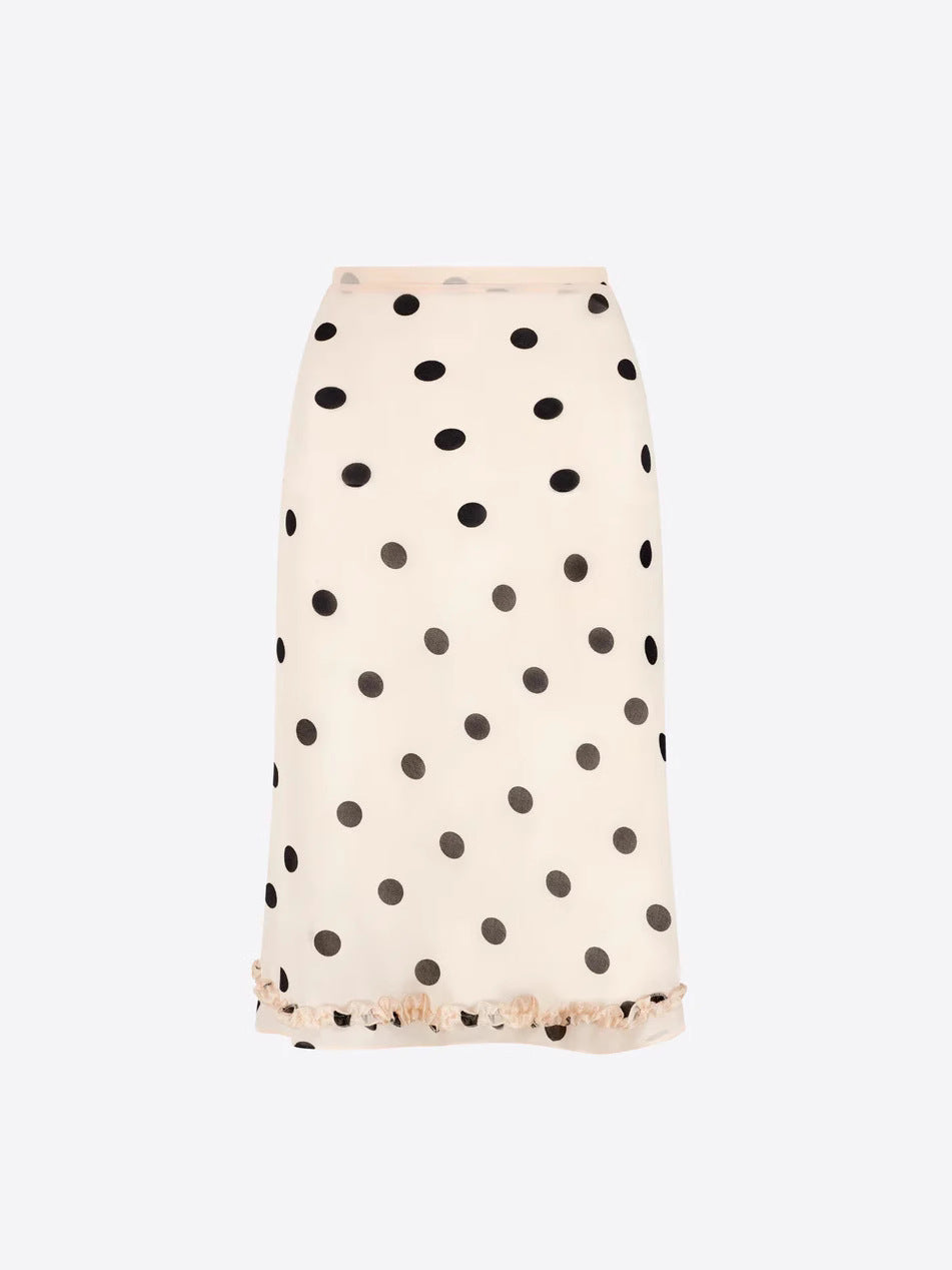 High-Waisted Polka Dot Skirt for Women Classic Style