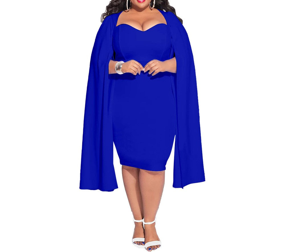 Plus Size Women’s Autumn & Winter Elegant Bodycon Dress – Fashionable Long-Sleeve Slim Fit Skirt Dress