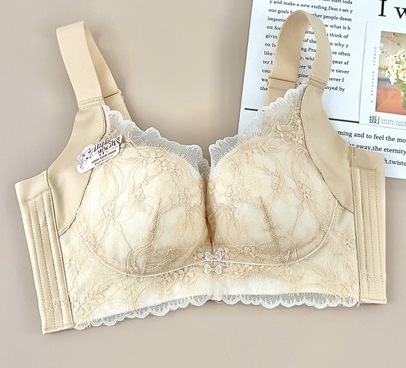“New Style Wireless Lace Bra for Small Bust – Medium Thickness, Upper Breast Lift, Adjustable Fit