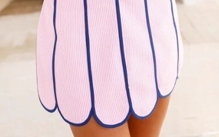 Women's Elegant and Mature Lace-Up Backless Striped Suspender Dress