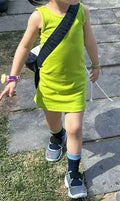 Girls Summer Letter Print Vest Dress - RAC26JP5480BATT