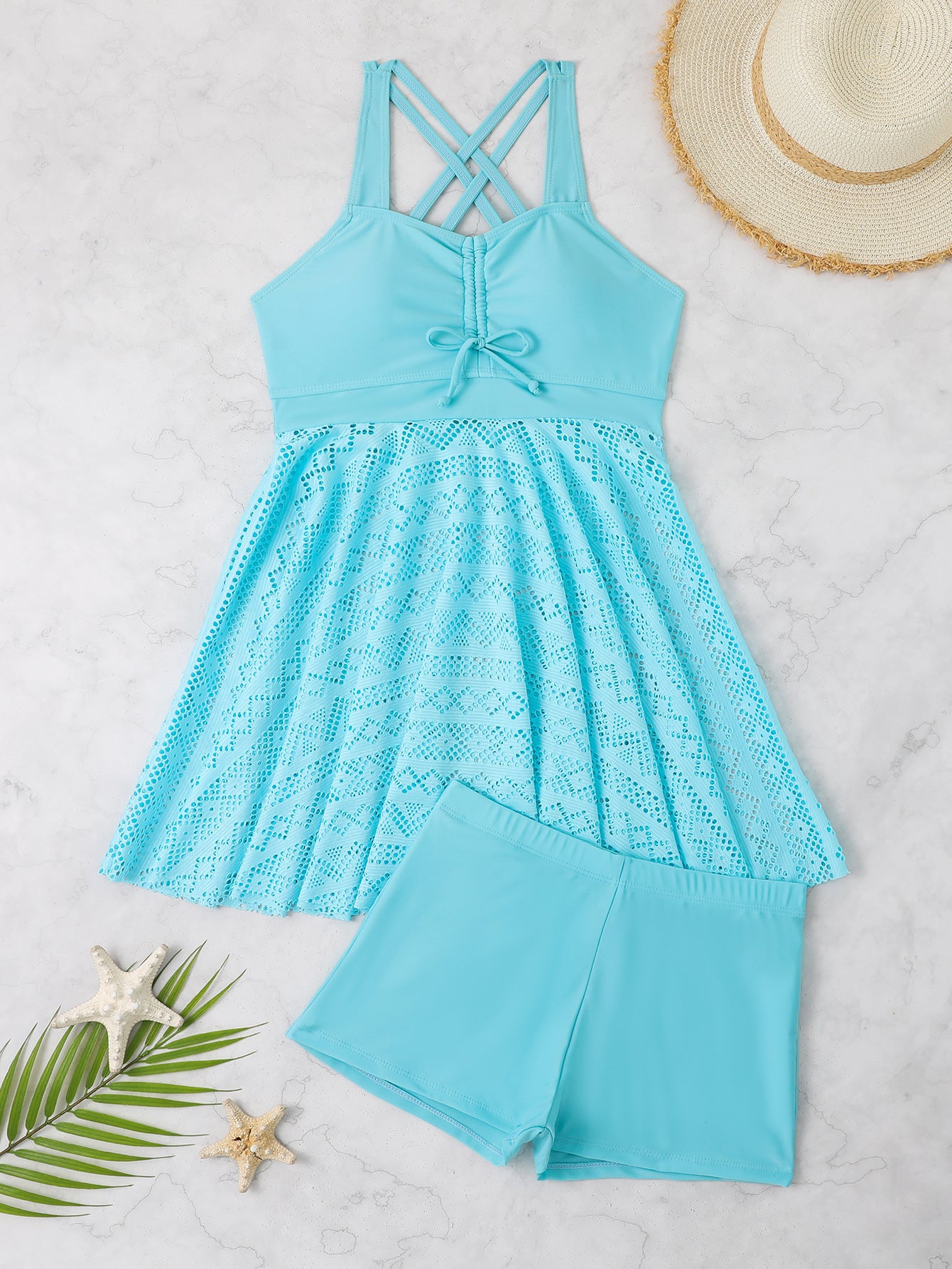 New Skirt Split Two-Piece Women's Swimsuit - Fashion Conservative Swimwear with Skirted Bottom