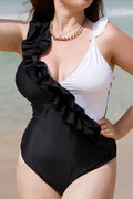 Women Plus Vintage Ruffle Tummy Control Bathing Suits Swimwear