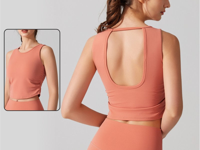 Women Wide Shoulder Strap Sports Bra for Women - Shockproof, Big U Back, Gathered Design, Yoga & Running Training Vest