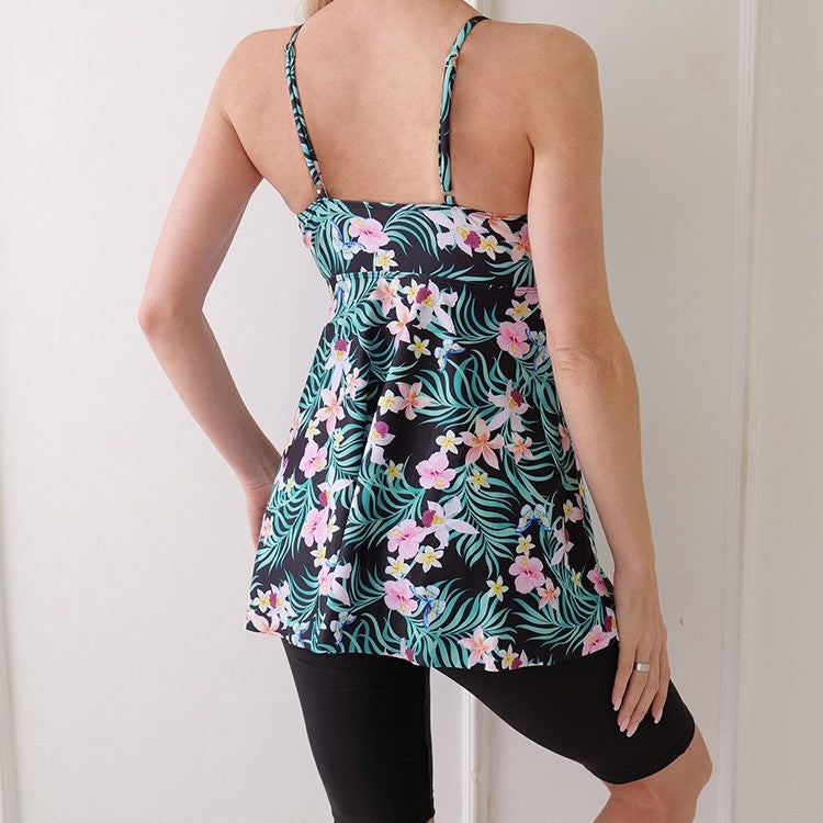 New Digital Print Slim Skirt High Waist Split Swim Tights