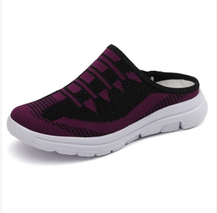 Spring & Autumn Women's Fly-Knit Slippers - Lightweight Casual Slip-On Shoes for Everyday Comfort