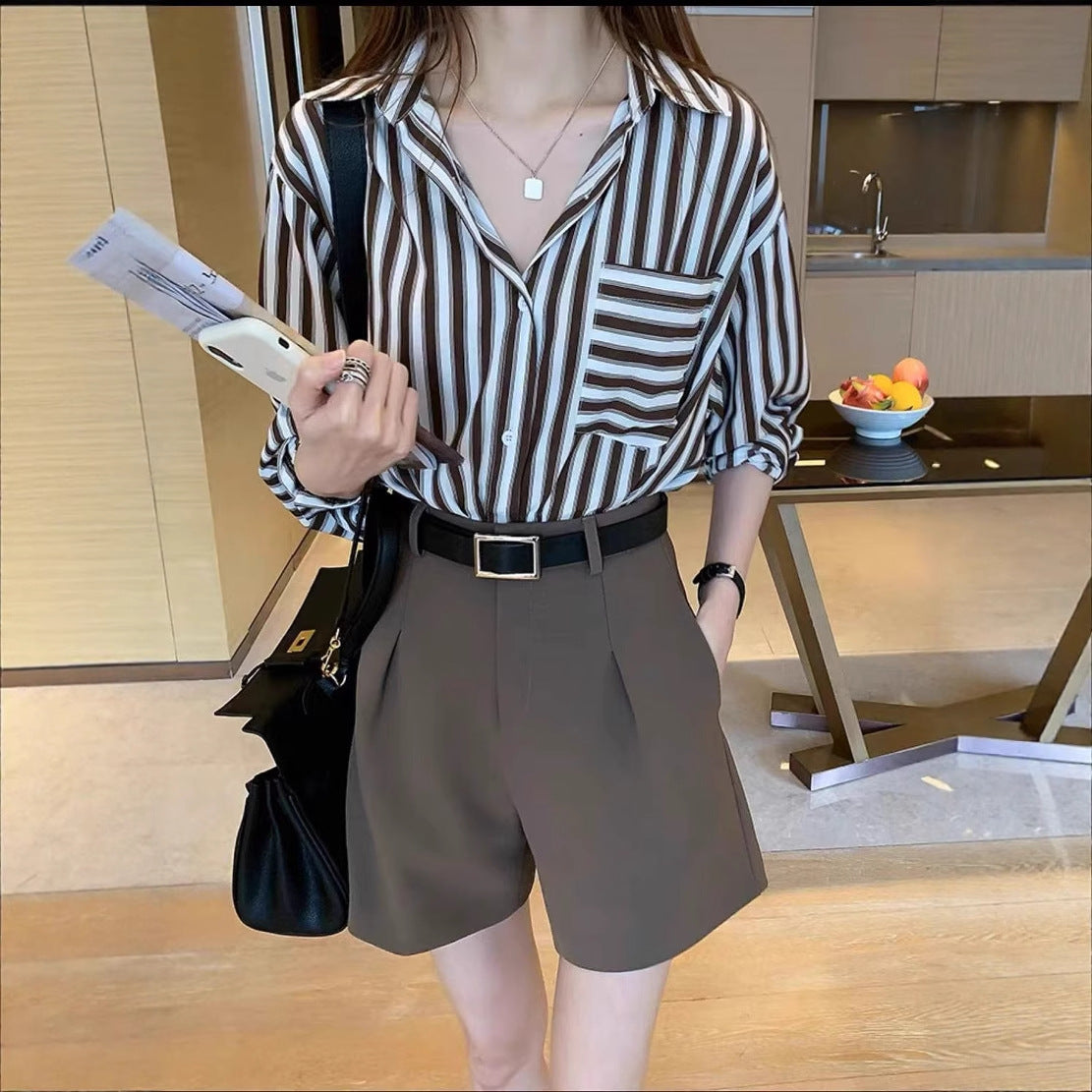 Women's Spring/Autumn Striped Shirt