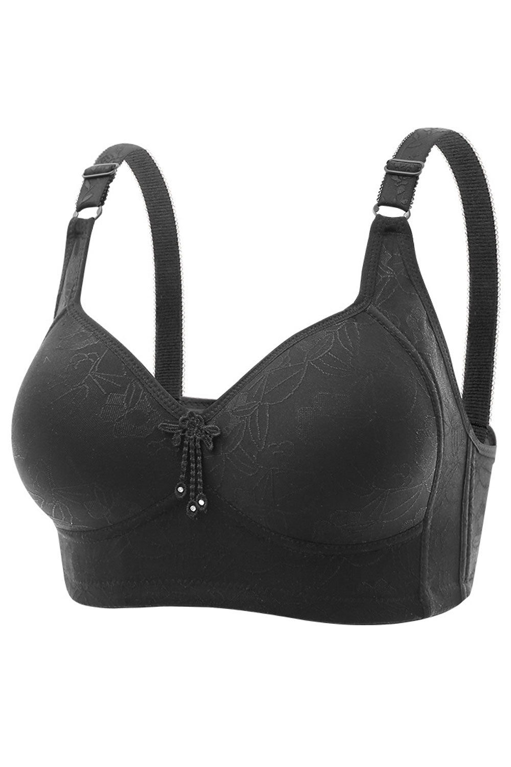 Women Plus Push Up Bralette Floral Soft Everyday Bra Wireless Full Coverage Bra
