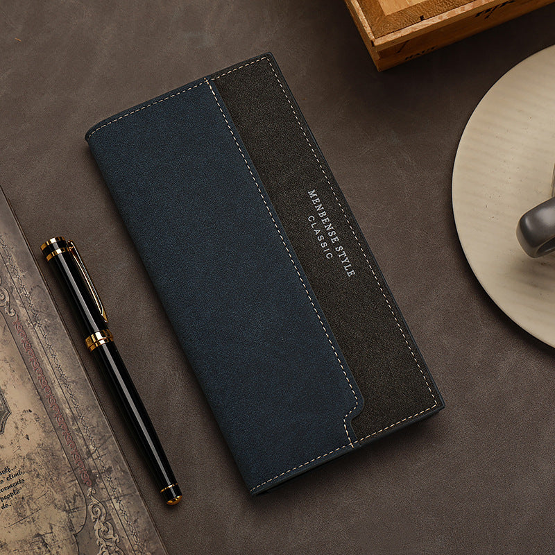 Men’s Long Multi-Card Slot Suit Wallet – Trendy Business ID Card Holder Clutch Bag