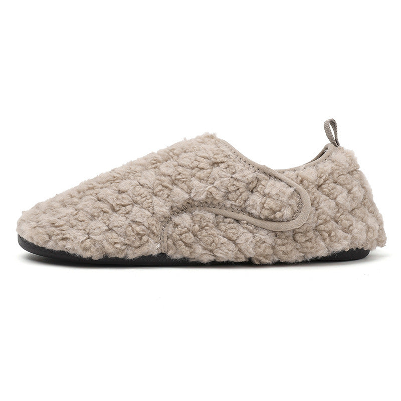 Cotton Slippers for Women - Autumn & Winter Warm Velvet Indoor Shoes, Thick Non-Slip Sole Home Slippers