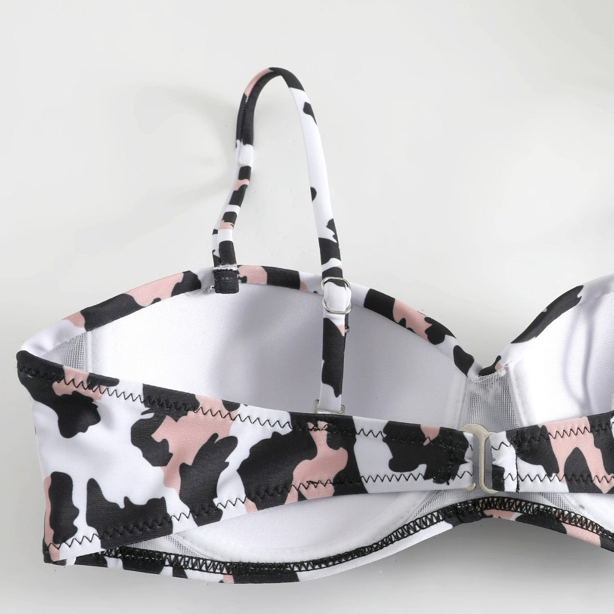 Hard Bag Leopard Print High-Waist Bikini with Gathered Detail