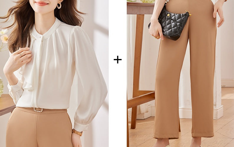 Women's Elegant Long Sleeve Chiffon Autumn Bottoming Shirt