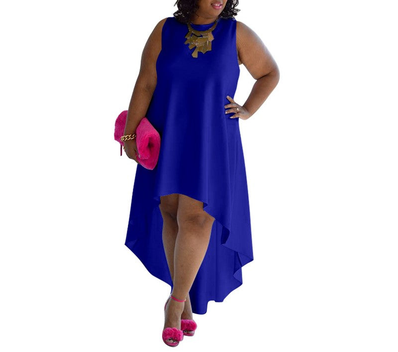 Women's Plus Size Sleeveless Casual Dress – Fashionable Comfortable Round Neck Summer Dress for Everyday Wear