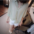Women's Versatile Chiffon Lightweight Shirt - Loose Fit Air-Conditioning Layer