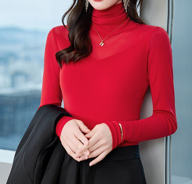 Women's Knitted Long Sleeve High-Stretch Bottoming Shirt