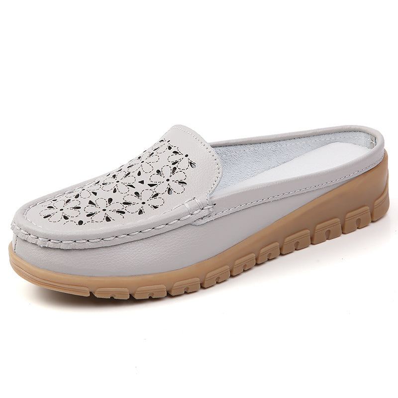 Women's Summer Wedge Heel Hollow Toe Slip-On Sandals - Soft Sole Casual Comfort Slippers