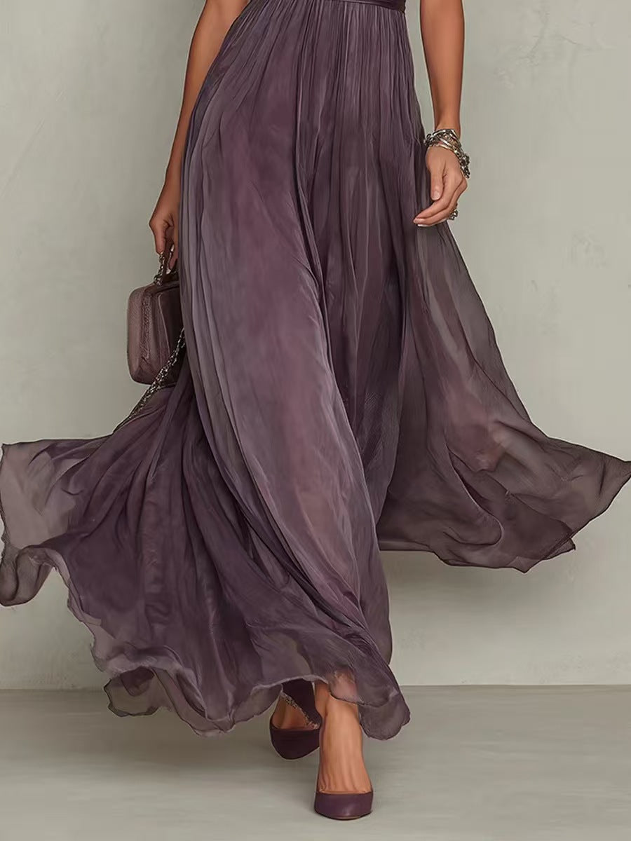 Women’s Elegant Lace Collar Slim Waist Dress