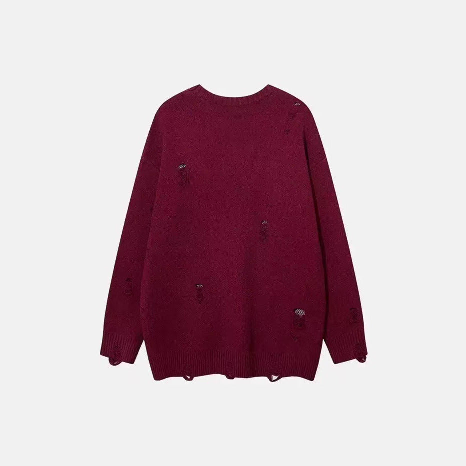 Women's Ripped Knitted Sweater
