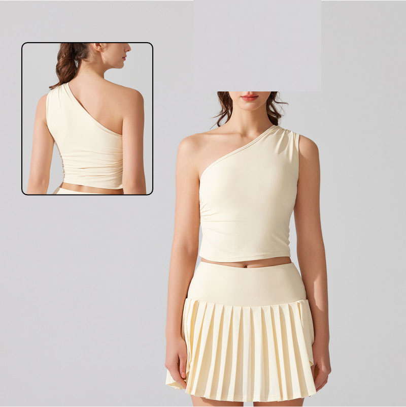 Off-Shoulder Performance Sports Bra | Asymmetrical Design for Running, Yoga, Dance & Fitness